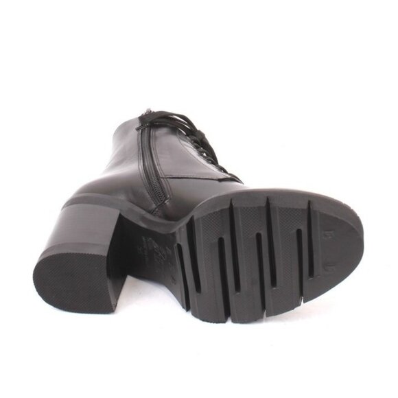 Luca Grossi 182 Black Leather Zip-Up Lace-Up Ankle Boots - Picture 8 of 8